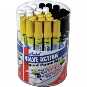 image of Markal Valve Action Paint Marker Pen Tub Assorted Pack of 24