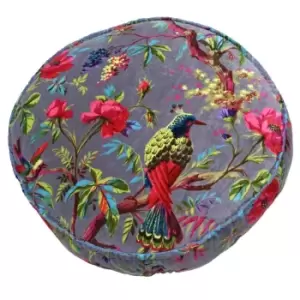 image of Paoletti Paradise Round Polyester Filled Cushion Cotton Mink