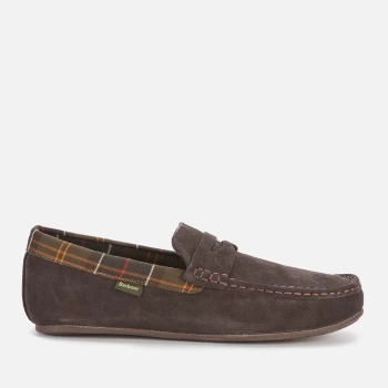 Image of Barbour Mens Porterfield Suede Slippers - Brown - UK 8