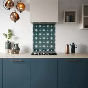 House Beautiful Jasper Indigo Self-Adhesive Glass Splashback 900 x 750mm in Blue