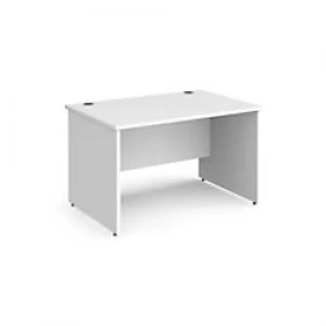 image of Dams International Rectangular Straight Desk with White MFC Top and Silver Frame Panel Legs Contract 25 1200 x 800 x 725mm