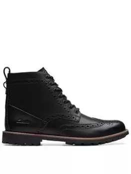 Image of Clarks Westcombelimit Boots, Black Leather, Size 11, Men