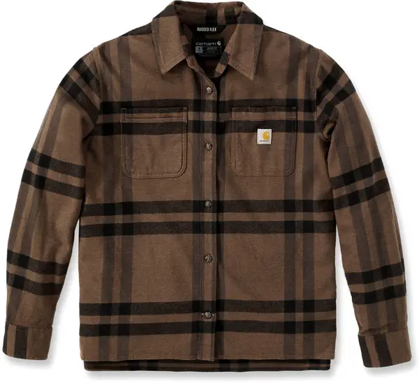 Image of Carhartt Loose Fit Midweight Flannel Ladies Shirt, brown, Size XS for Women