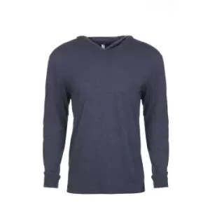 Image of Next Level Adults Unisex Tri-Blend Long Sleeve T-Shirt Hoodie (XS) (Vintage Navy)