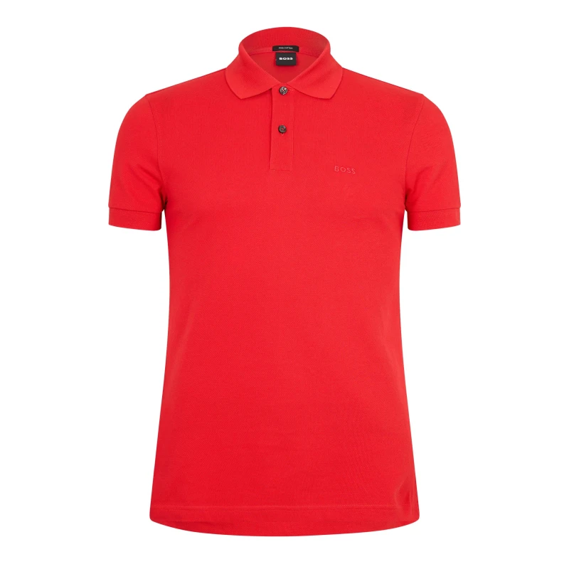 Image of Boss Mens Firenze Short Sleeve Polo Shirt Bright Red male S