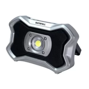 image of Faithfull XMS21WLREC20 Rechargeable Work Light with Speaker 20W