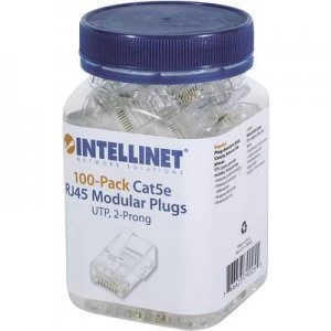 image of Intellinet 100 pack Cat5e RJ45 Modular UTP Plugs Clear