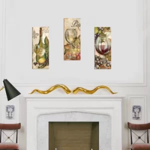 Image of XTP062 Multicolor Decorative Framed MDF Painting (3 Pieces)