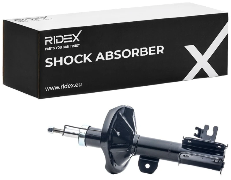 Image of RIDEX 854S0469 Shock absorber Front Axle Right, Gas Pressure, Twin-Tube, Suspension Strut, Top pin Shock Absorber (854)