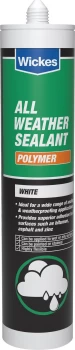 image of Wickes All Weather Polymer Sealant - White 300ml