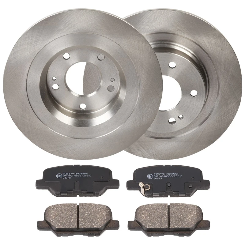 Image of RIDEX 3405B1912 Brake disc and pads set Rear Axle, Brake Disc Type: Solid, with acoustic wear warning Brake Set,disc brakes (3405)