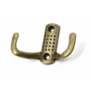 Image of Double Hat Coat Hanger Hook Door Wall Bath Small - Colour Antique - Pack of 10
