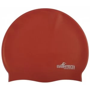 Image of SwimTech Silicone Swim Cap Red