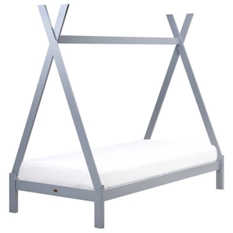 Image of Beliani Kids Bed Teepee Pine Wood Devay 90 X 200 Cm (Eu Single) Grey