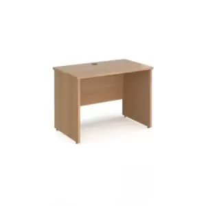 image of Office Desk Rectangular Desk 1000mm Panel End Leg Beech Tops 600mm Depth Maestro 25