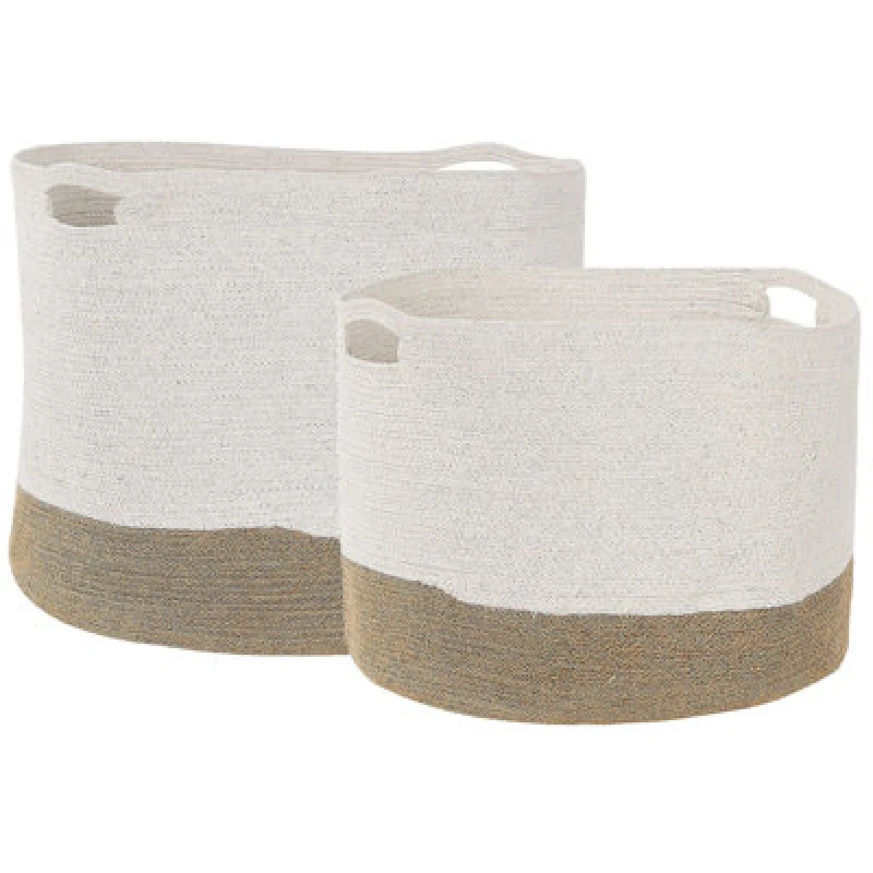 Image of Beliani Set Of 2 Baskets Kahan Cotton White