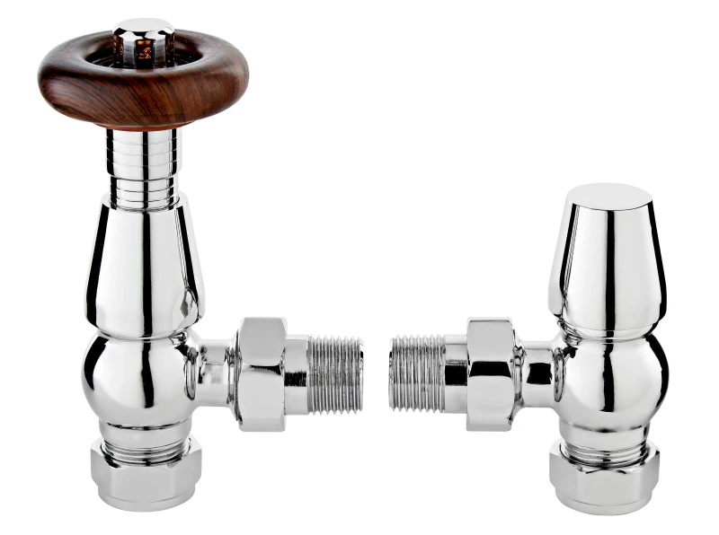 Image of Balterley Heating Accessories Camden Angled Thermostatic Valve - Chrome in Silver Silver Unisex