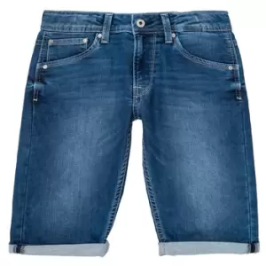 image of Pepe jeans CASHED SHORT boys's Childrens shorts in Blue - Sizes 8 years,10 years,12 years