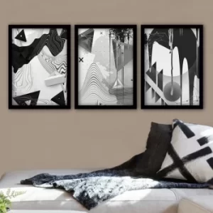 Image of 3SC115 Multicolor Decorative Framed Painting (3 Pieces)