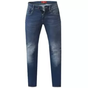 Image of Duke Mens Ambrose Stretch Tapered Jeans (32XL) (Dark Blue Stonewash)