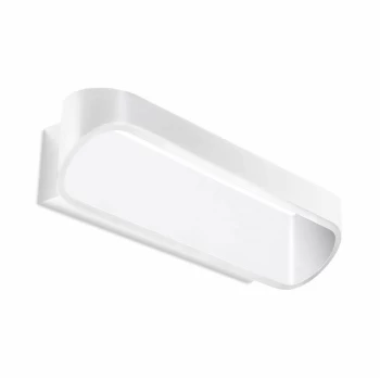 image of 05-leds C4 - Oval LED wall light, matt white aluminum, 30 cm