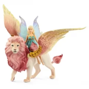 Image of Schleich Bayala Fairy in Flight on Winged Lion Toy Figure Set