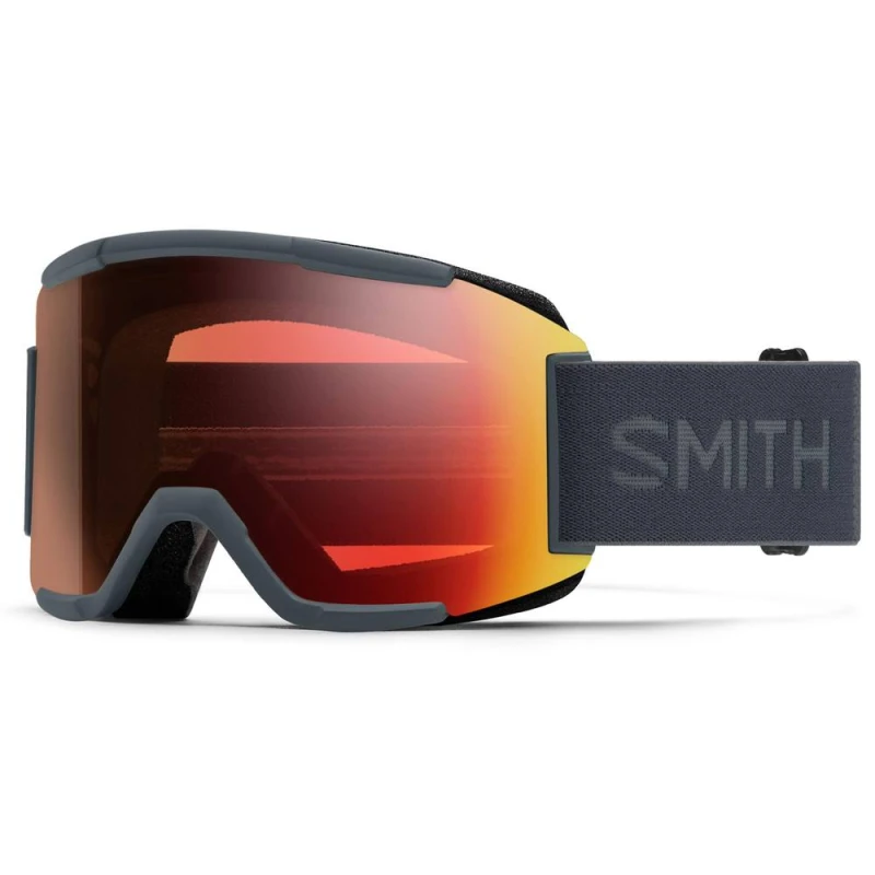 Image of Smith SquadMatte Slate ChromaPop Pro Photochromic Red Mirror Ski Goggles in Grey Grey Unisex