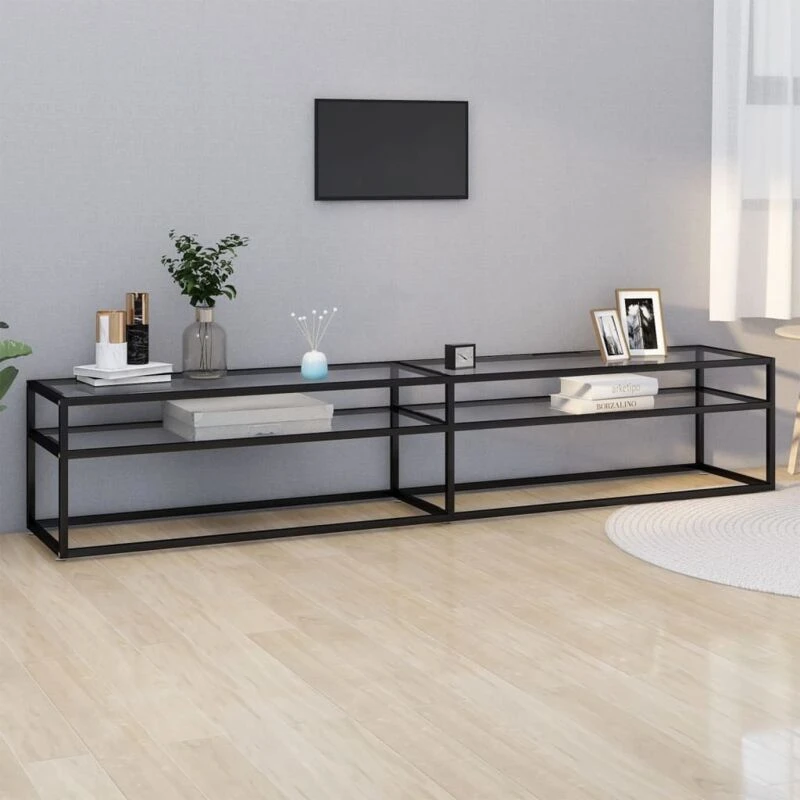 Image of VIDAXL TV Cabinet Transparent 220x40x40.5cm Tempered Glass Vidaxl 8720286463277