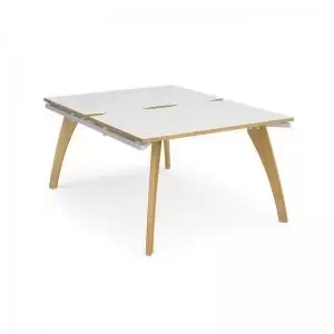 Image of Fuze back to back desks 1200mm x 1600mm - white frame and white top