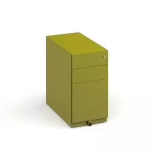 image of Bisley slimline steel pedestal 300mm wide - green