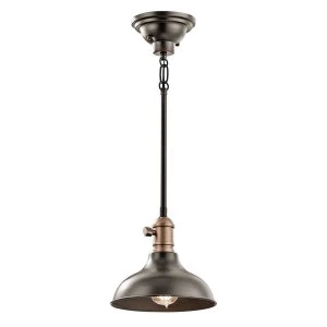 Image of 1 Light Mini Dome Ceiling Pendant Light Brass, E27