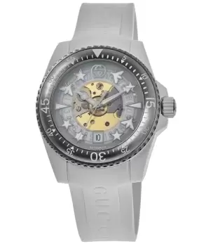 Image of Gucci Dive 40mm Transparent Dial Mens Watch YA136343 ya136343