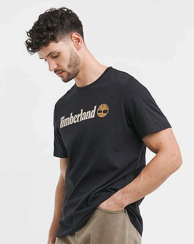Image of Mens Timberland Linear Logo T-Shirt