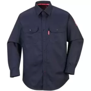 Image of Portwest FR89NARXXXL - sz 3XL Bizflame 88/12 FR Shirt - Navy - Navy