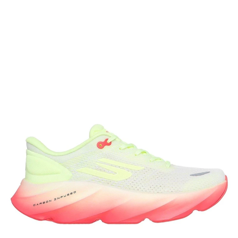 Image of Skechers AERO Burst Running Shoes Womens White/Yellow female 4 (37)