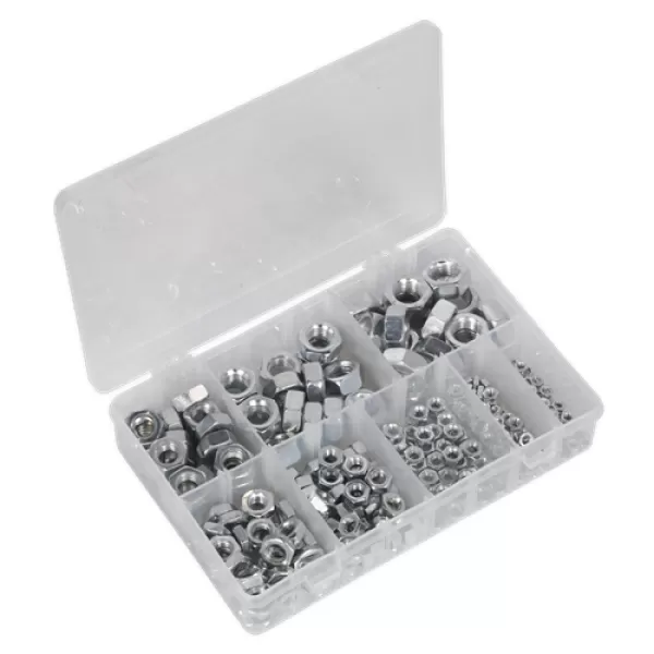 Image of Genuine SEALEY AB046SN Steel Nut Assortment 255pc M4-M16 DIN 934 Metric