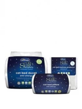 image of Silentnight Silentnight 3 Piece Bedding Bundle (Cot Bed Pillow, Duvet & Mattress Protector), One Colour