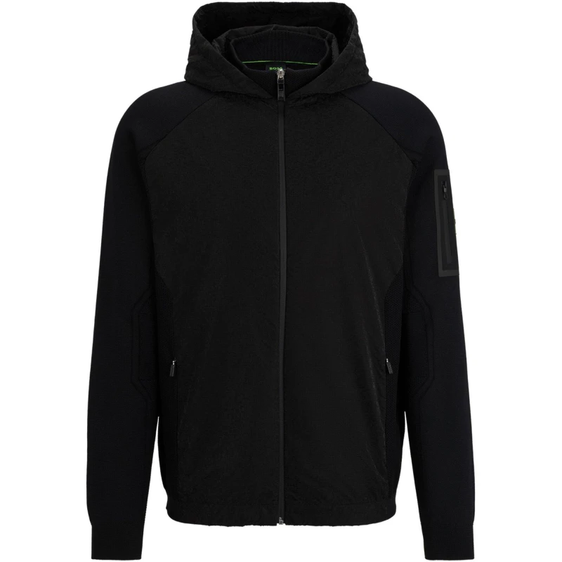 Image of Boss Mens Modir Knitted Hoodie Black male S