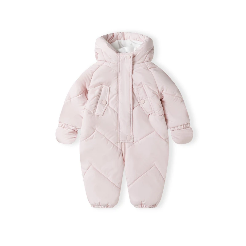 Image of Minoti Girls snowsuit with hood 3D ears light pink Light Pink female 9-12 Mnth