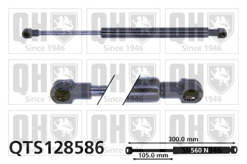 Image of QUINTON HAZELL Tailgate strut QUINTON HAZELL QTS128586