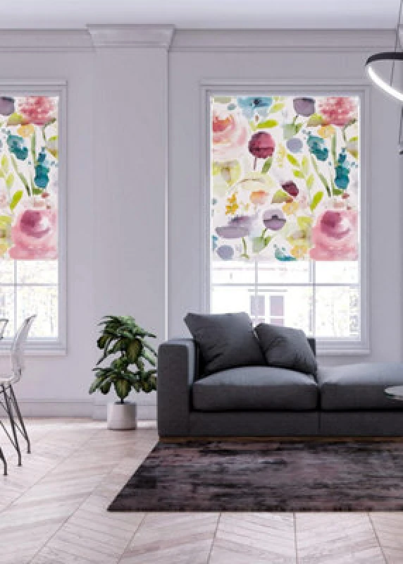 Image of Lister Cartwright Autumn Floral Patterned Blackout Roller Blinds Windows Blind (180 X 160 Cm) Child Safety Included