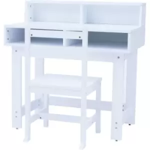 image of Fantasy Fields by Teamson Kids Wooden Writing Desk with Storage, Children's Play Table and Chair Set, School Study Desk Organiser in White