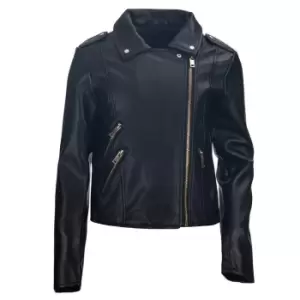 image of Firetrap Leather Jacket Infants - Black