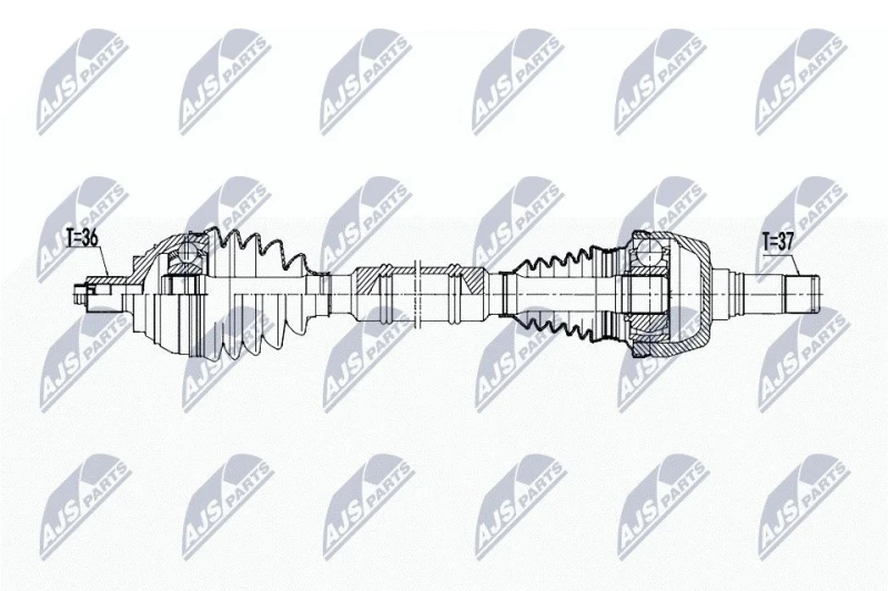 Image of NTY NPW-WW-221 Drive shaft 7-Speed Dual-Clutch Transmission, Front Axle Right Drive Shaft (13)