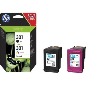 Image of HP 301 Black and Tri Colour Ink Cartridge