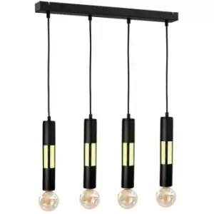Image of Keter Magnum Bar Pendant Ceiling Light Black, Gold, 60cm, 4x E27
