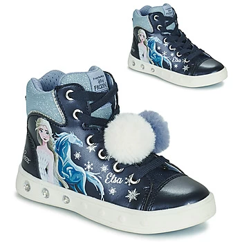 Image of Geox SKYLIN Girls Childrens Shoes (High-top Trainers) in Blue - Sizes 10 kid,11 kid,11.5 kid,12 kid