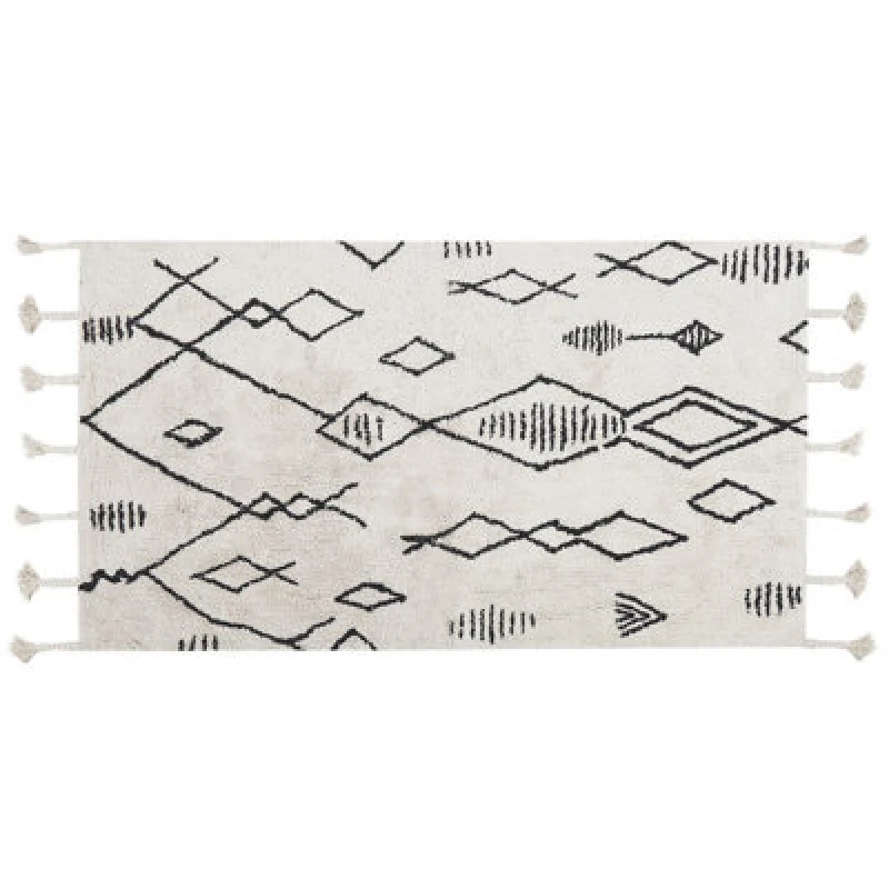 Image of Beliani Rug Kebir Off-White 80 X 150 Cm Cotton