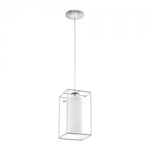 image of EGLO ES/E27 Loncino 1 Chrome Clear Glass Pendant Light 60W - 94377