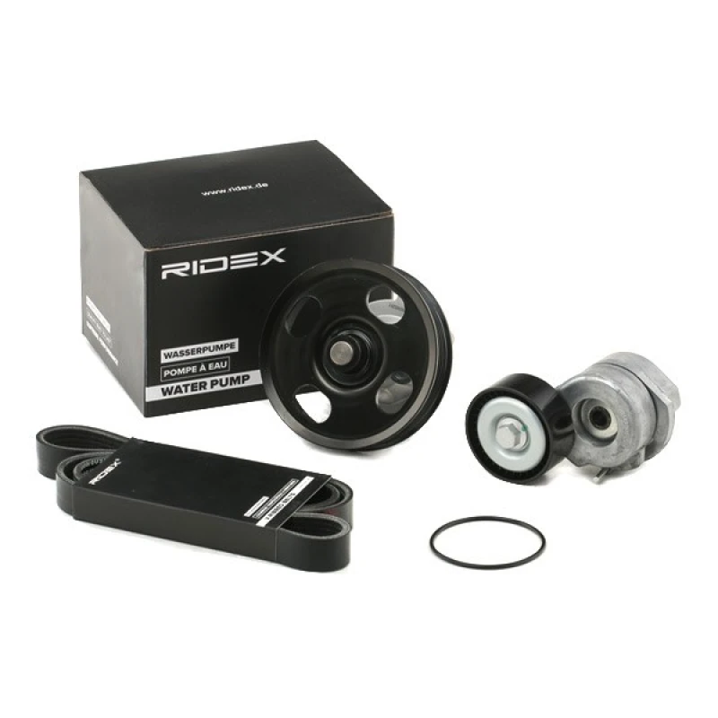 Image of RIDEX 4172P0016 Water Pump + V-Ribbed Belt Kit Water Pump + V-Ribbed Belt Kit (4172)